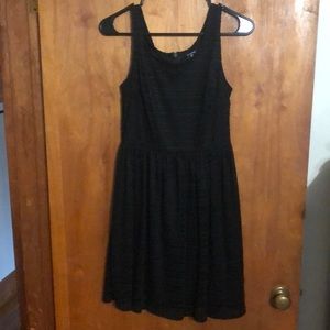 Black knee length crochet dress